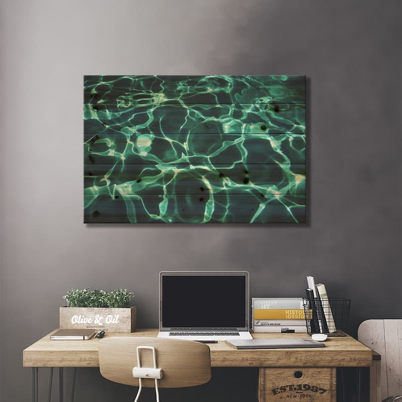 Pool Two Print On Wood by Lupen Grainne - Multi-Color
