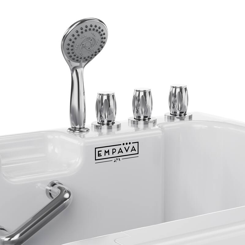 54 in.Right Drain Walk-in Soaking Bath Tub with Outward Opening Door in White - 53"