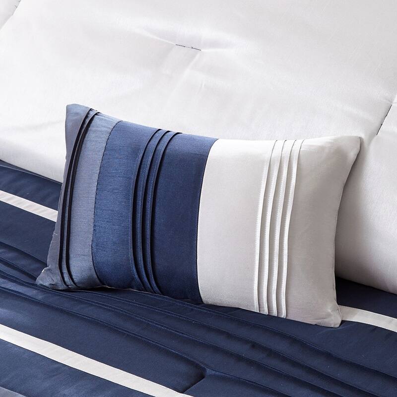GDF Studio - 7-Piece Faux Silk Comforter Set with Decorative Pillows