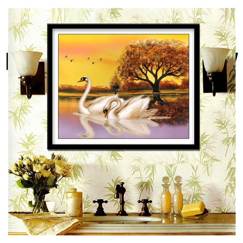 Shop Diy Diamond Middle Swan Videos New Stitch Round Diamond