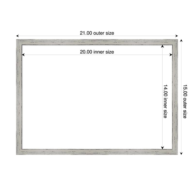 Amanti Art Shiplap White Narrow Framed Dry Erase Magnetic Board - 21 x 15 in