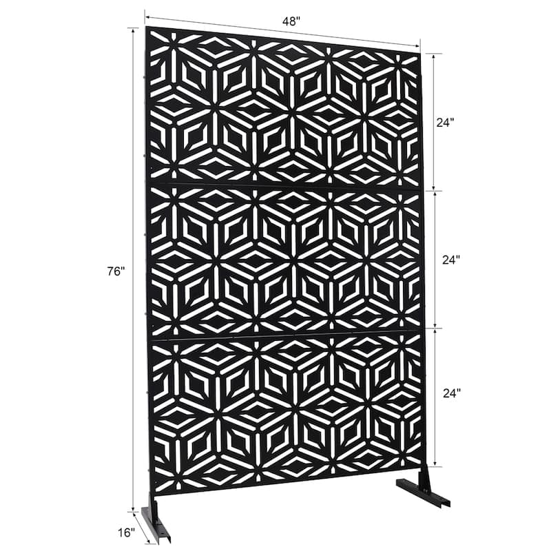 Outdoor & Indoor Privacy Screen Metal Privacy Screen 76" H×48" W