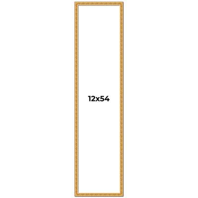 12x54 Frame Gold Real Wood Picture Frame Width 1 inches | Interior
