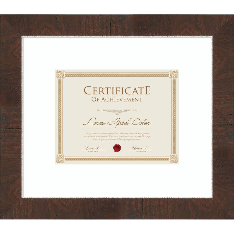 Wildwood Brown Narrow Framed Picture Frame, Photo Frame - 17x14.5 Matted to 11x9