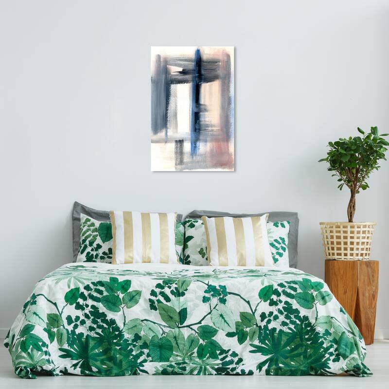 Wynwood Studio Canvas Abstract Windows Blue and Cream White Modern & Contemporary Wall Art Canvas Print - 36 x 24