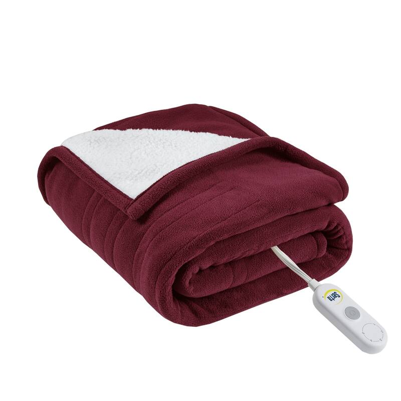 Fleece to Sherpa Heated Throw by Serta