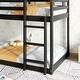 preview thumbnail 5 of 3, Safety and Quality Guaranteed Floor Bunk Bed with Ladder, Rubber Wood & House-Shaped, Twin over Twin, Black