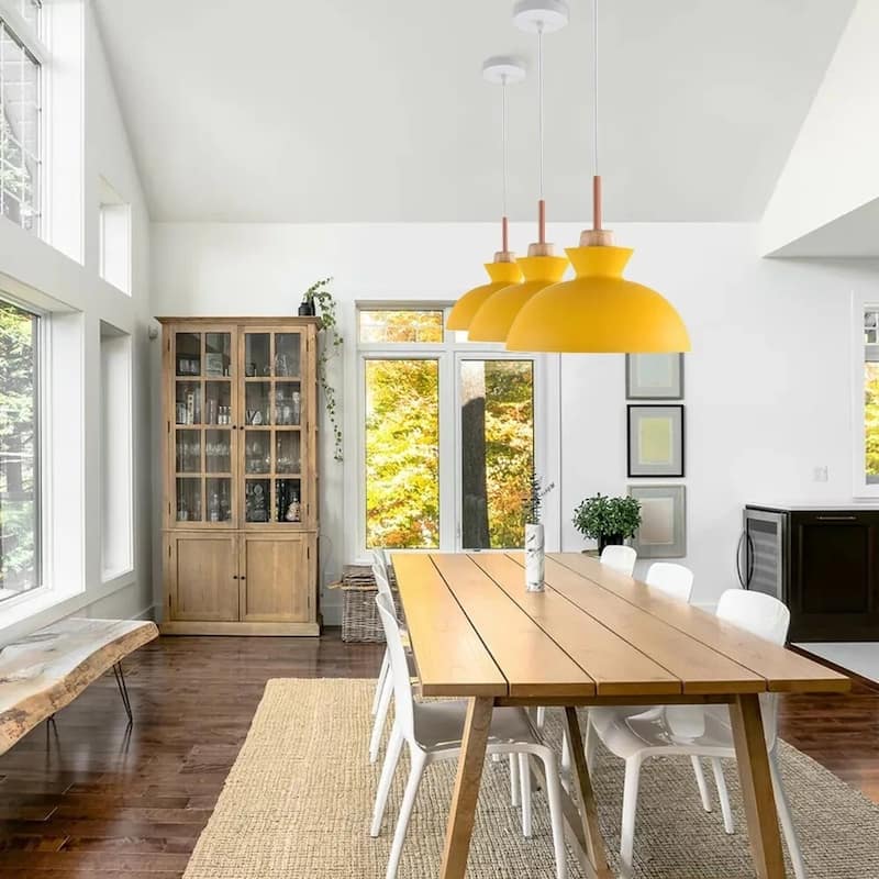 1-Light 11 in. Modern Bowl Dome Pendant Kitchen Island Lighting