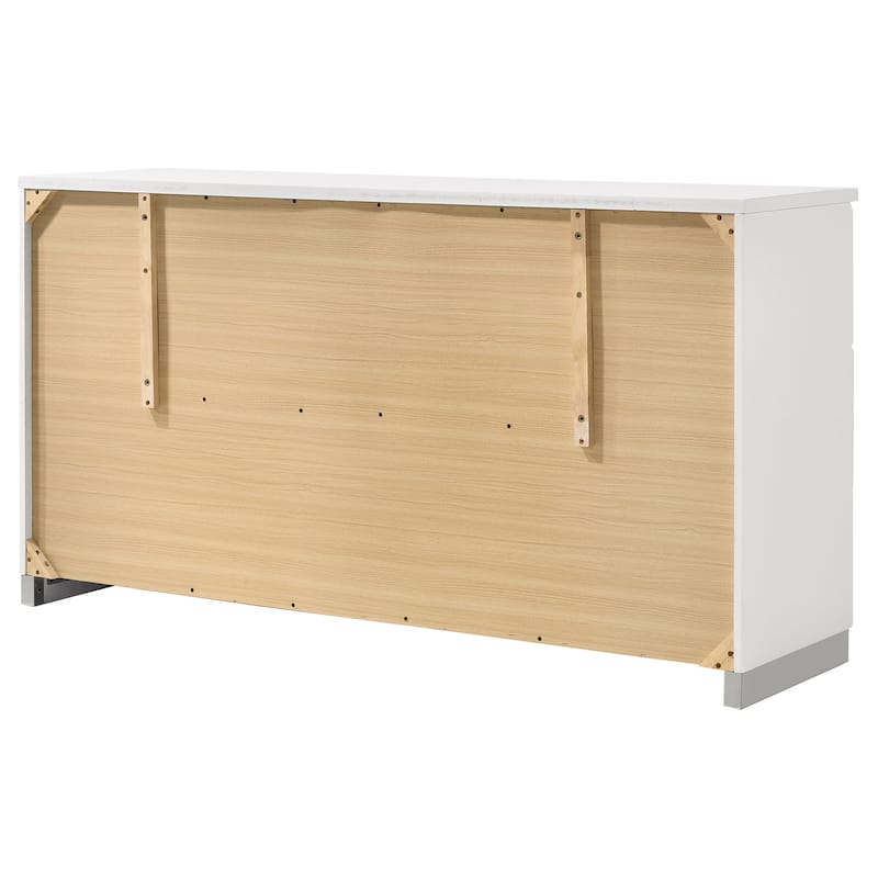 Felicity 6-drawer Wood Dresser White High Gloss