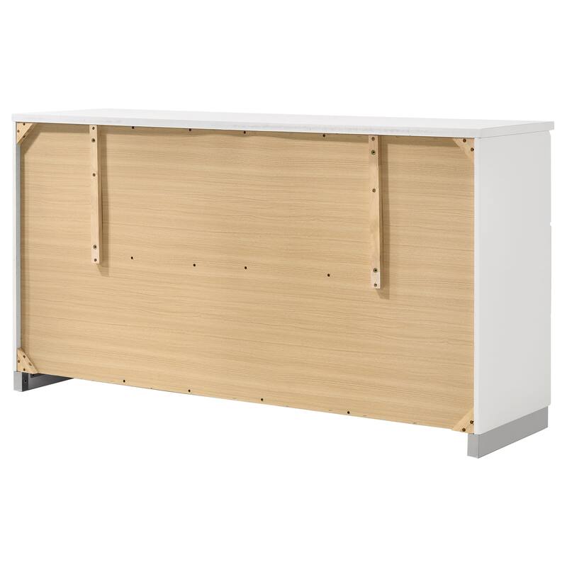 Dulcey White High Gloss 6-drawer Dresser