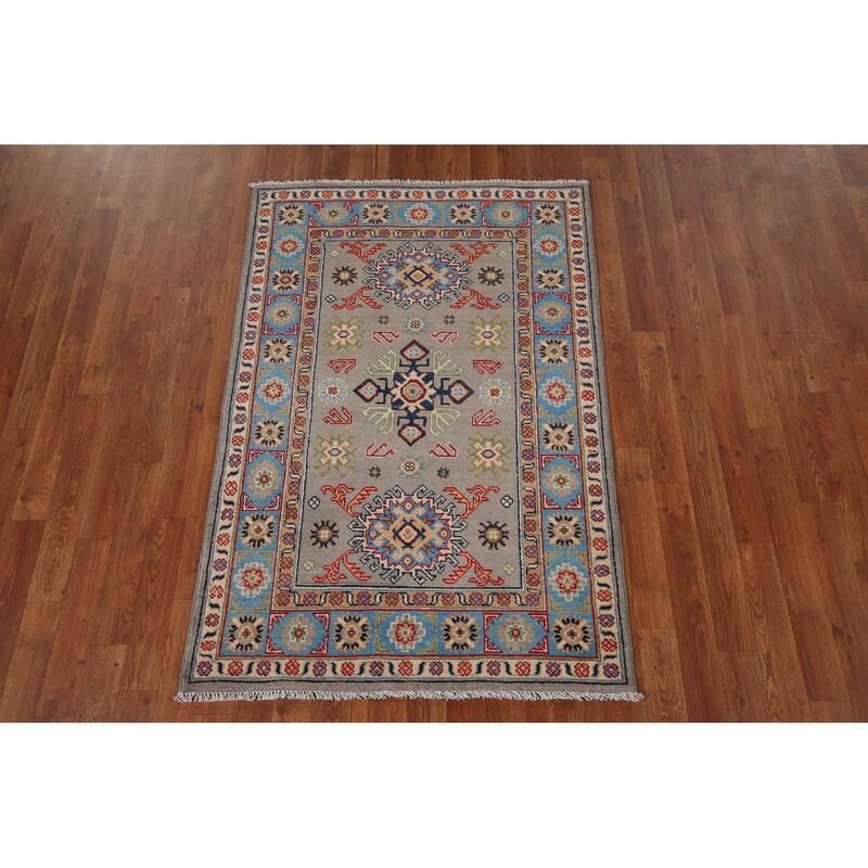 Kazak Oriental Foyer Rug Handmade Wool Carpet - 3'3" x 4'10"