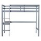 preview thumbnail 16 of 53, Loft Pine Wood Bed Frame with Safety Guardrail,Built-In Desk,Ladder,Twin Size