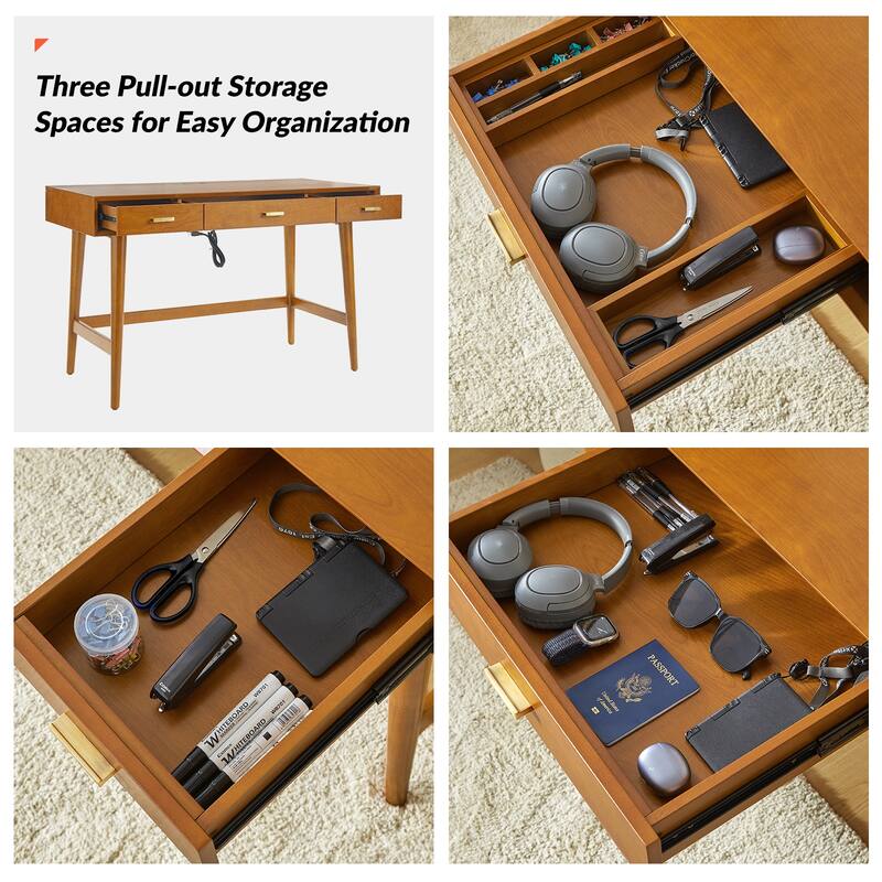 Erich Mid Century Modern 48" Computer Desk with USB by HULALA HOME