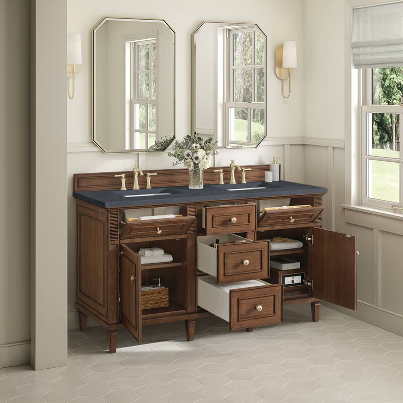 James Martin Vanities 424-V60D-3CSP Lorelai 60" Double Basin Wood