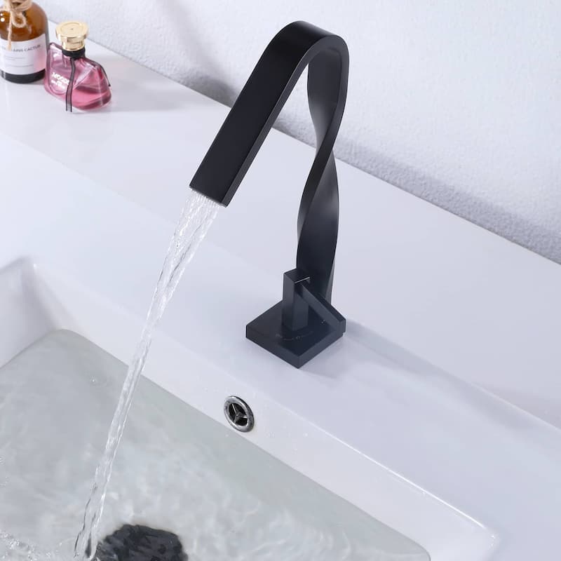 Single Hole Bathroom Sink Faucet Single Handle Bathroom Vessel Sink Faucets Matte Black Modern Basin Vanity Tap With Deck Plate
