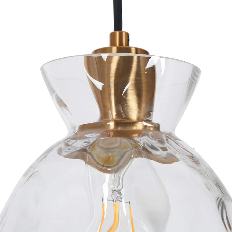 Marsie Modern Hammered Glass Pendant Light Contemporary Art Kitchen Island Ceiling Lamp