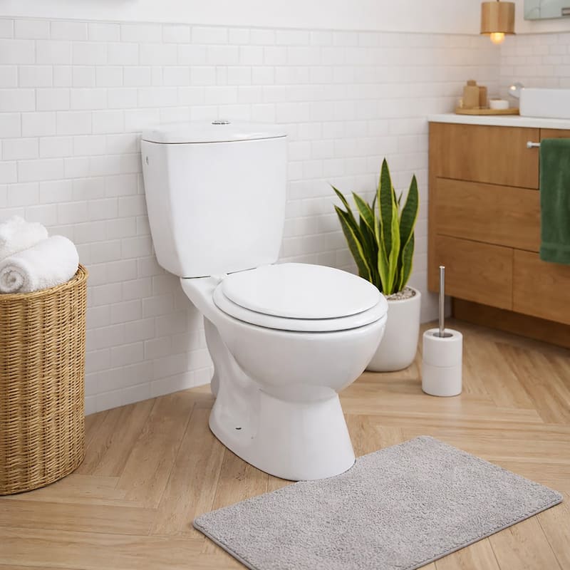 Round Molded Wood Toilet Seat 17 Inches