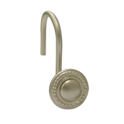 Shower Hook with Satin Nickel Finish and Rope Pattern - Satin Nickel