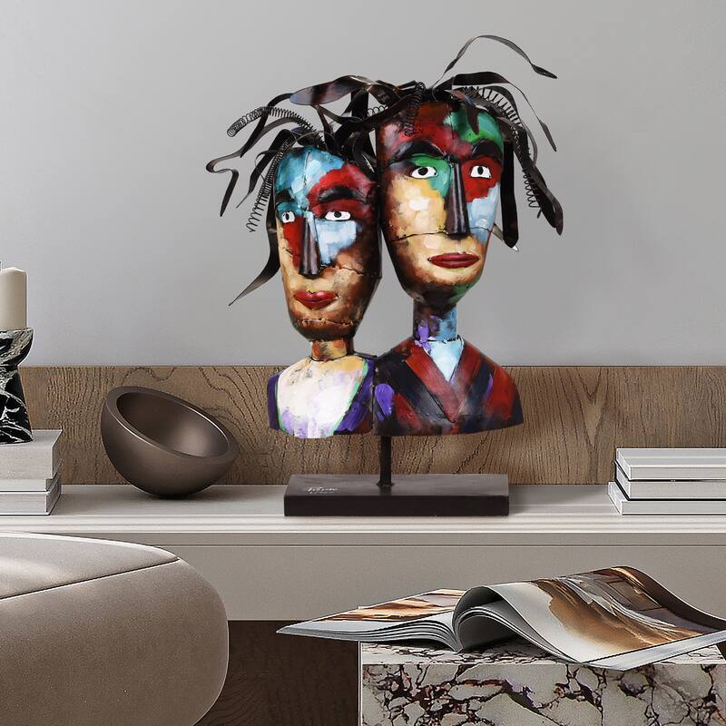 Iron Hand-Painted Colorful Art Sculpture - 27" x 17" x 12" inch