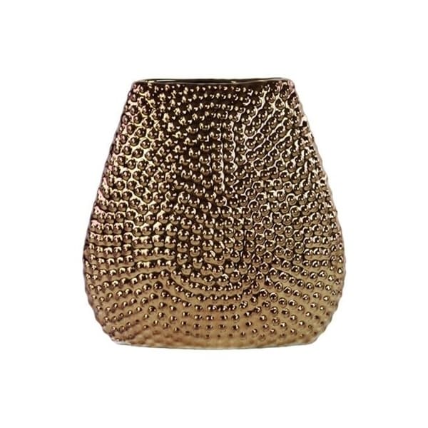 Urban Trends Collection 24462 Sto are Elliptical Bellied Vase Beaded Chrome - Bronze