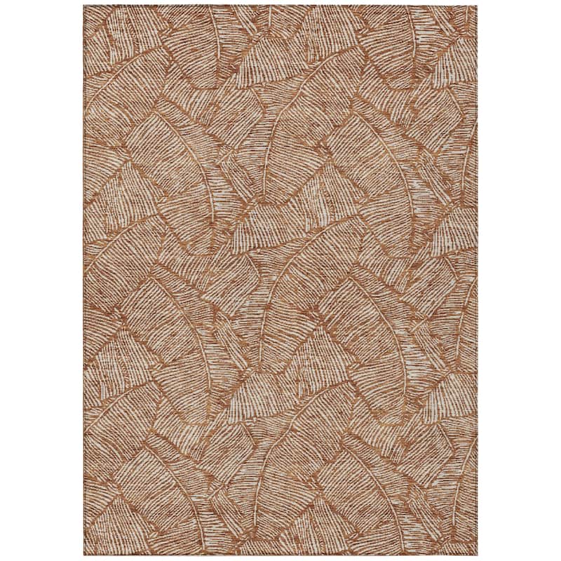 Machine Washable Indoor/ Outdoor Chantille Tropical Palm Rug
