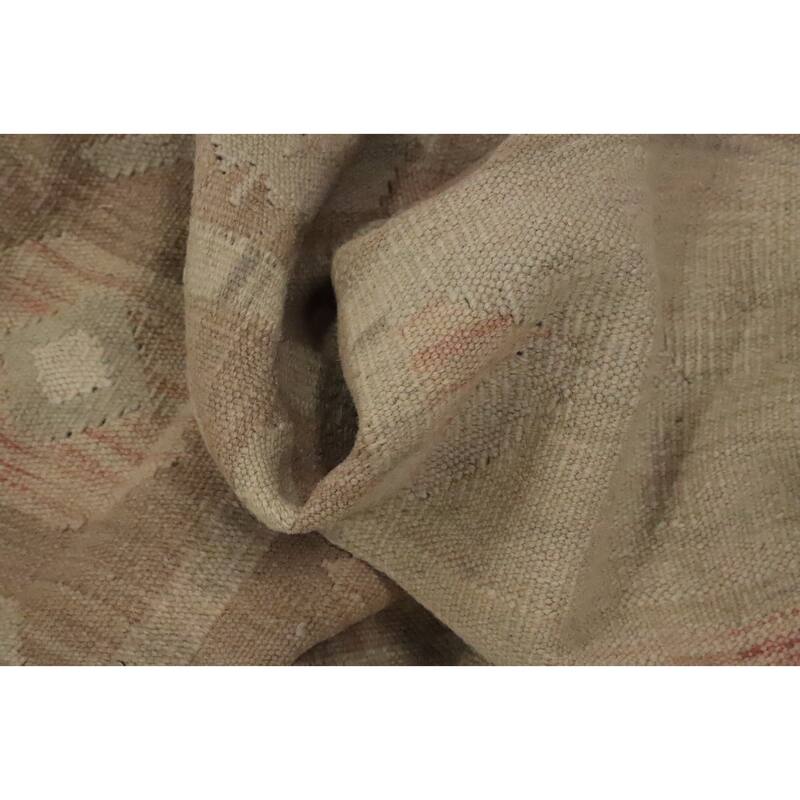 Hand Woven Oriental 100% Wool Carpet Southwestern Tribal Greys & Charcoal Kilim Area Rug - 12' 1'' X 8' 8''