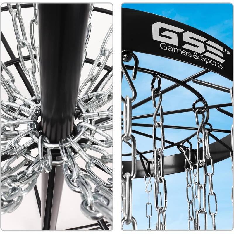 GSE™ Professional Portable 24-Chain Disc Golf Targets Basket, PRO Disc Golf Practice Goal Baskets