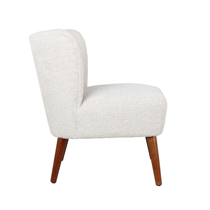 Porthos Home Hayle Sherpa Fabric Slipper Accent Chair with Rubberwood Legs