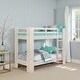 preview thumbnail 1 of 4, Sumo Twin Over Twin Bunk Bed, White Solid Wood Frame, Guard Rails