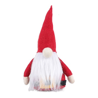 Novica Handmade Santa Gnome Wool Felt Decorative Accent