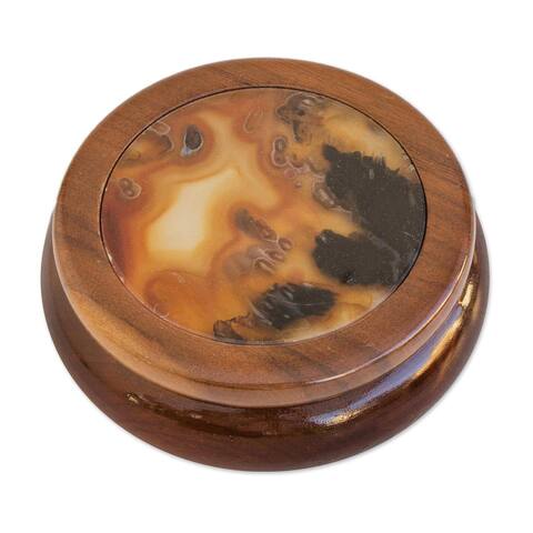 Novica Handmade Earth Amazon Brown Agate And Cedar Jewelry Box
