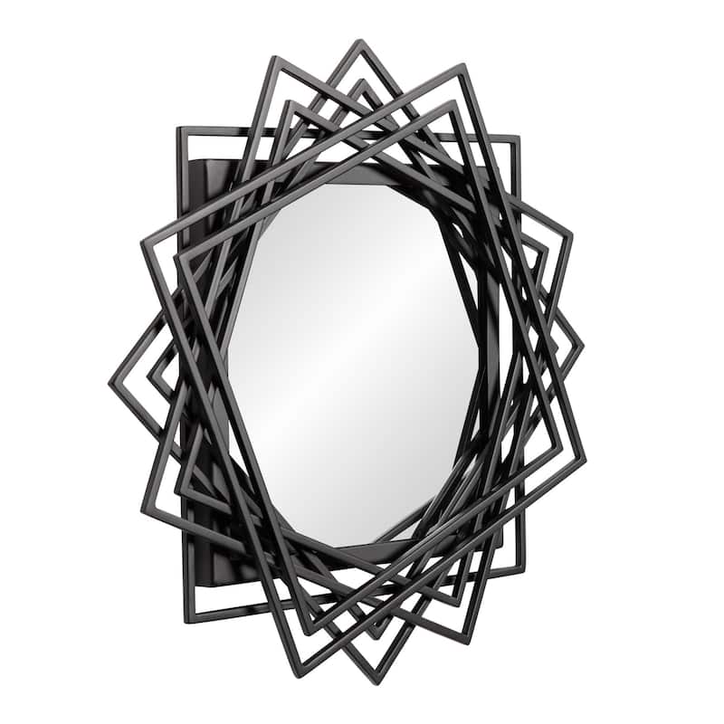 Lexicon 16 Inch Black Square Wall Mirror - N/A