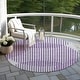 preview thumbnail 38 of 47, Machine Washable Indoor/ Outdoor Abstract Stripe Chantille Rug Purple - 8' x 8'