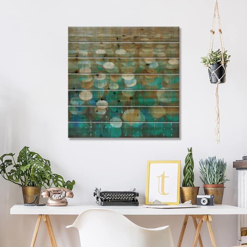 Rain Drops Print On Wood by Danhui Nai - Multi-Color