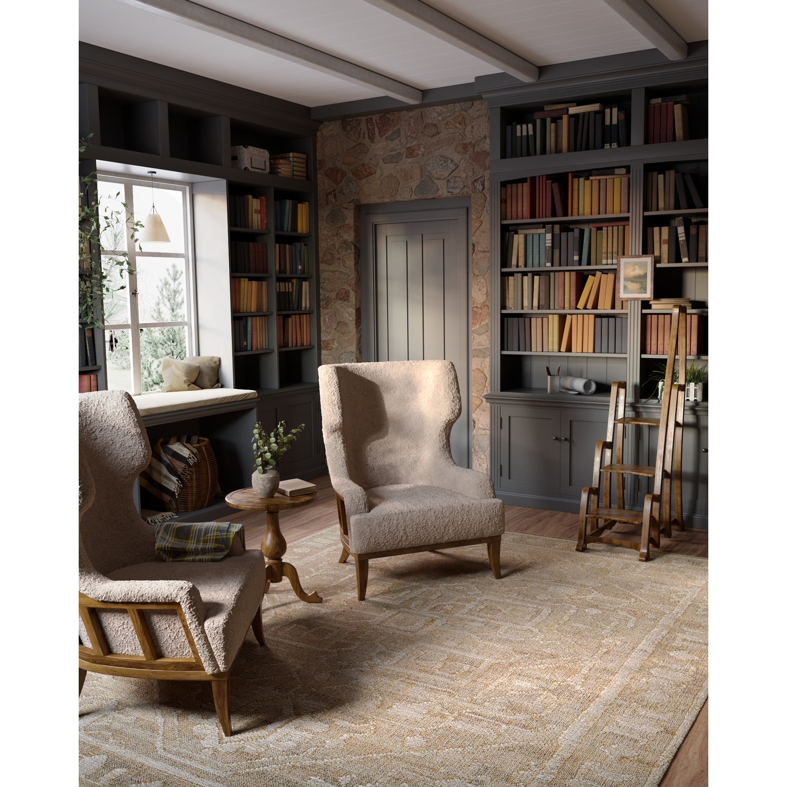 Momeni Nirvana Hand Woven Wool and Jute Medallion Area Rug.