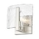 preview thumbnail 6 of 17, Aenon 6.875" Wide 1-Light Wall Sconce with Hammered Water Glass