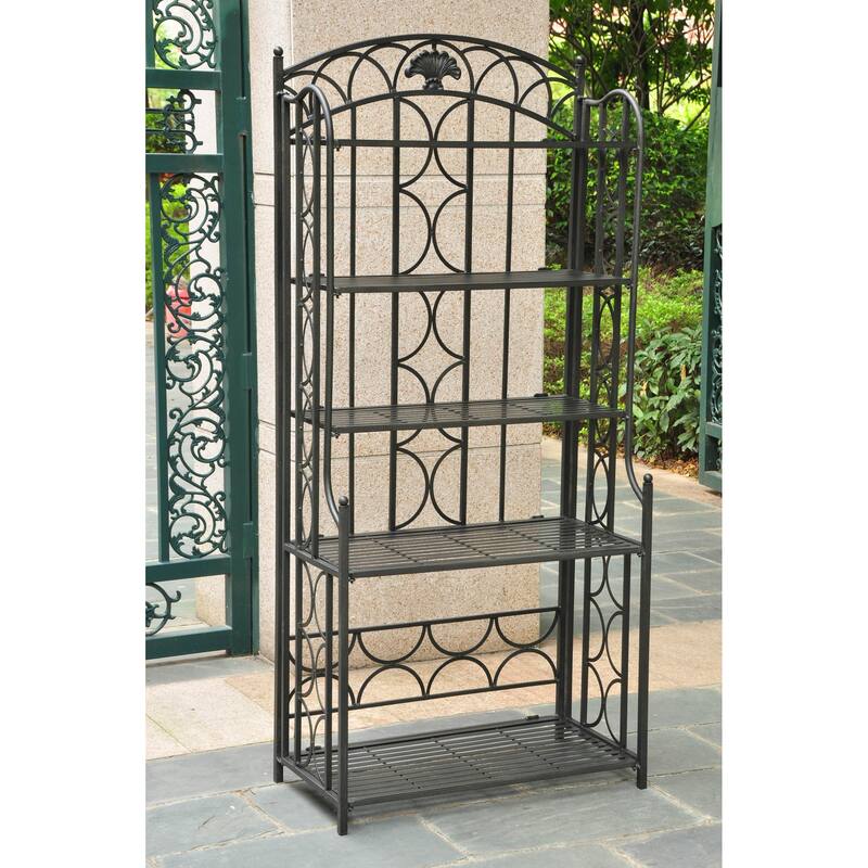 International Caravan Mandalay Iron 5-tier Baker's Rack