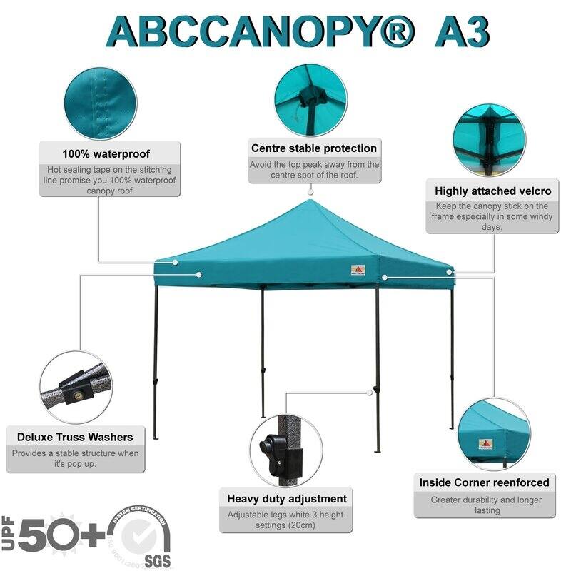 ABCCANOPY Outdoor Commercial Metal Patio Pop-Up Canopy - 10ftx10ft