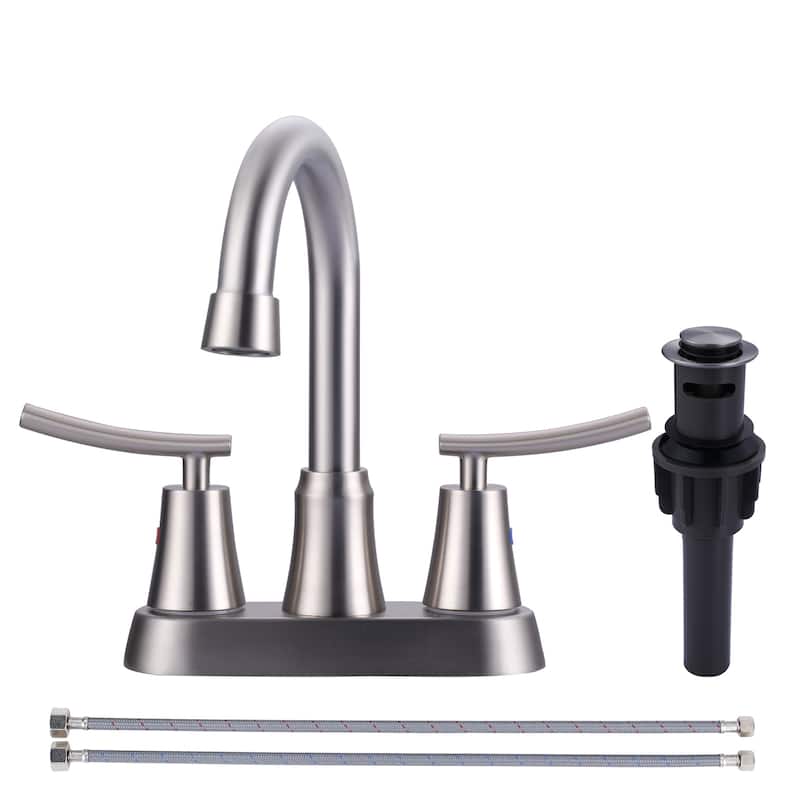 WOWOW 4 in. Double Handle Centerset Bathroom Sink Faucet
