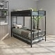 preview thumbnail 3 of 15, Black Twin over Twin Size Metal Bunk Bed with Trundle, Sturdy Metal Frame, Noise-Free Wood Slats