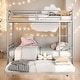 preview thumbnail 17 of 47, 2 In 1 Full over Full Metal Bunk Bed With Trundle,Save Space Silver