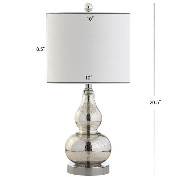 dimension image slide 7 of 13, Anya 20.5" Mini Glass LED Table Lamp, Gray by JONATHAN Y