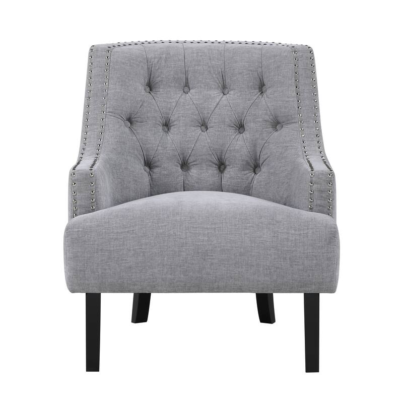 Modern Traditional Chenille Accent Chair with Elegant Nailhead Trim