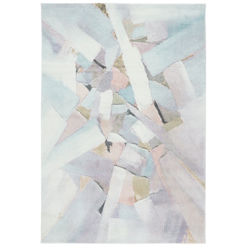 SAFAVIEH Porcello Gennady Mid-Century Modern Abstract Rug - 6'7" Square - Blue/Pink - Square