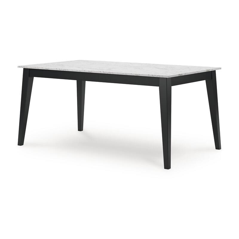 Signature Design by Ashley Jettaya Black/White Rectangular Dining Table - 66"W x 38"D x 30"H