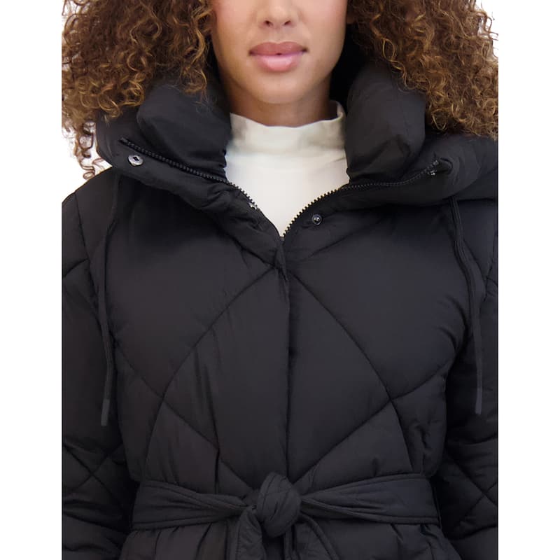 Kenneth Cole Women's Quilted Long Puffer Coat - Black - S