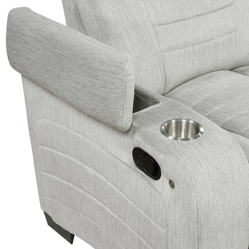 Coast 38.5" Microfiber Manual Recliner - Storage Arm, Cup Holder & LED