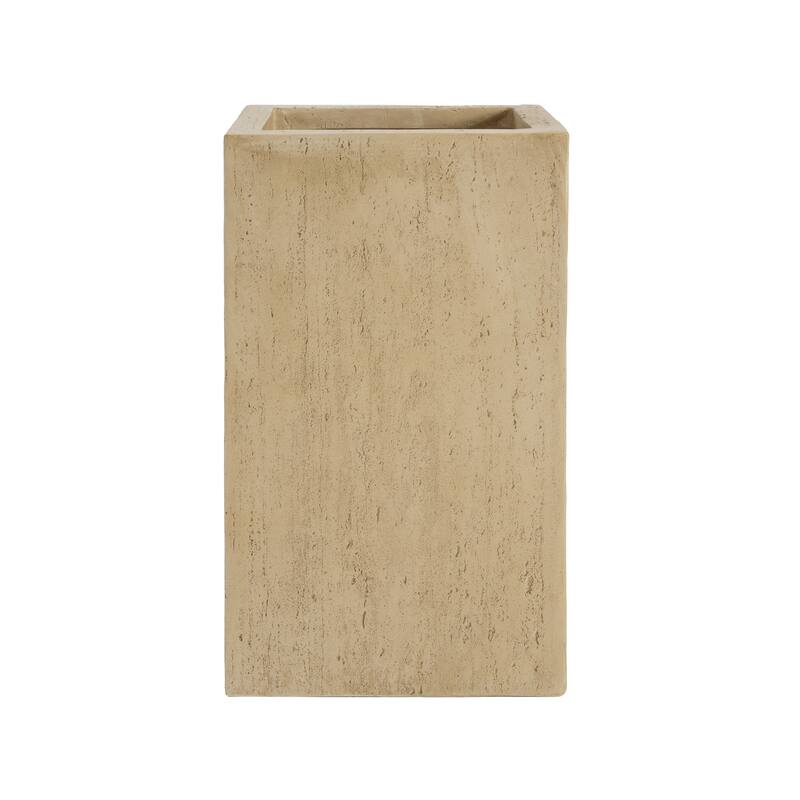 Roomfitters MGO Rectangle Planter Box, 27'' Tall Handmade Outdoor Garden Pot for Patio, Balcony & Entryway, Antique brown