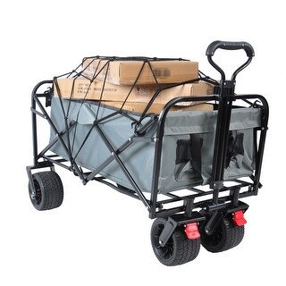 Folding Wagon Garden Shopping Beach Cart - Green