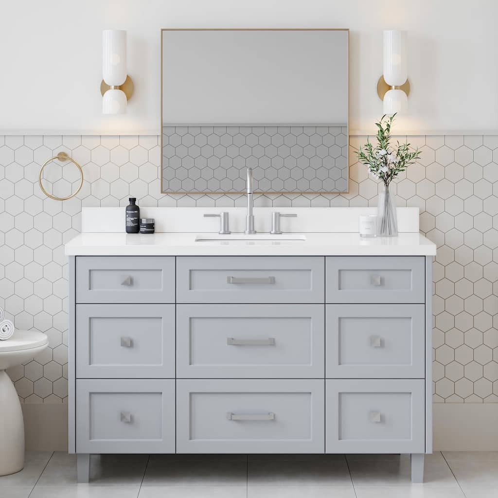 Ariel B55WQRVO Monroe 55" Free Standing Single Basin Vanity Set with